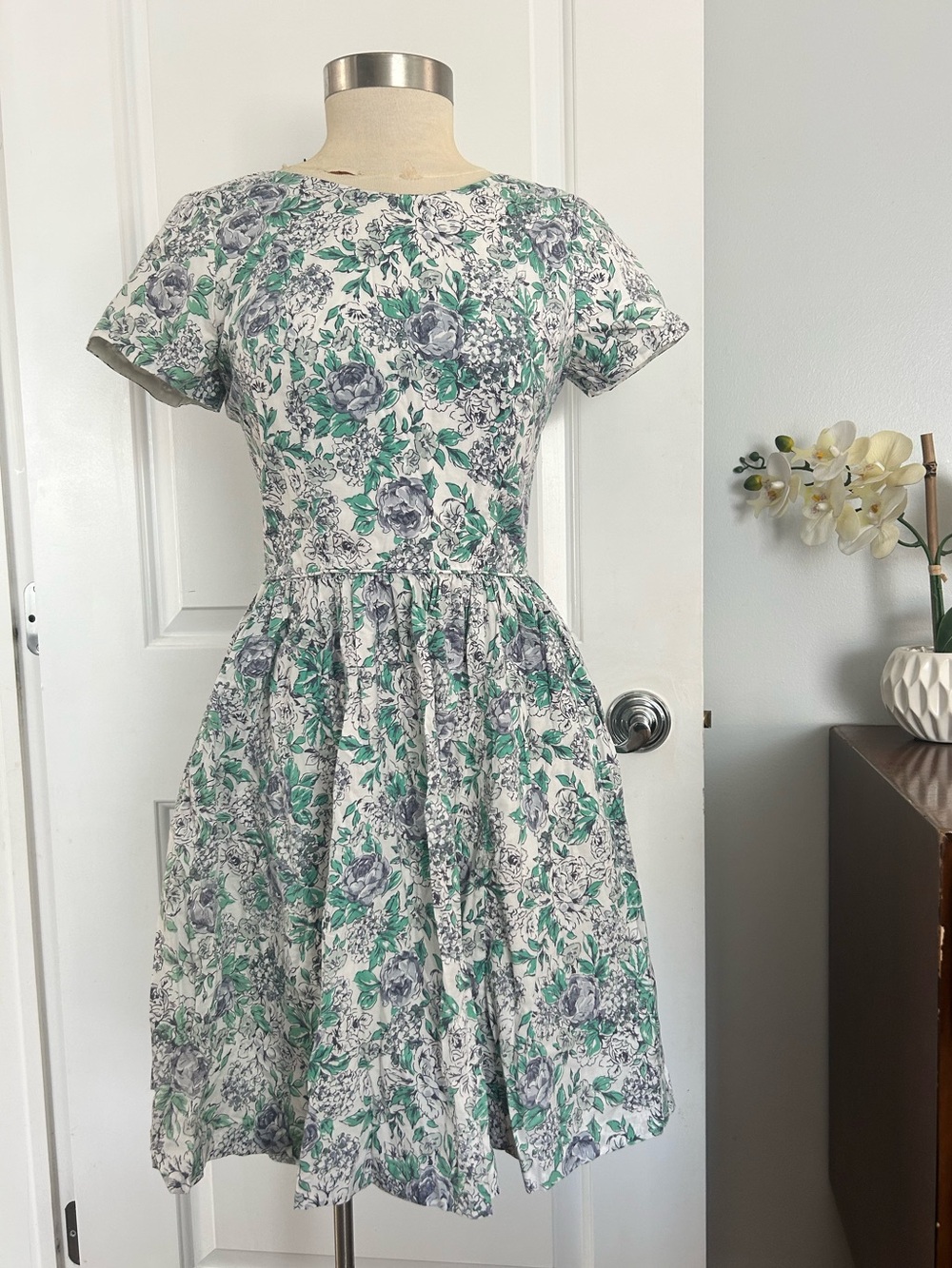 Vintage 1980s Laura Ashley Ditsy Floral Dress